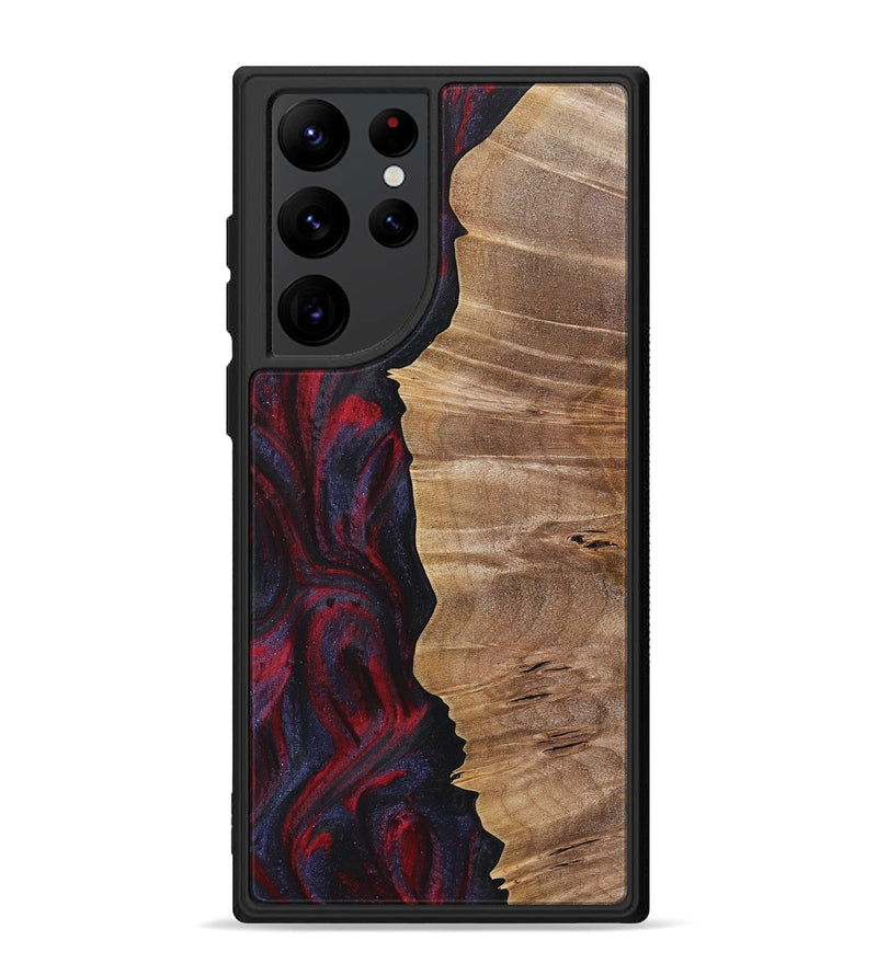 Galaxy S22 Ultra Wood+Resin Phone Case - Ronnie (Red, 720021)