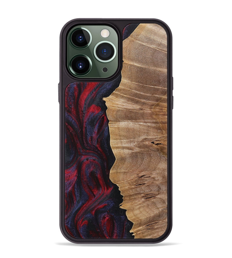 iPhone 13 Pro Max Wood+Resin Phone Case - Ronnie (Red, 720021)