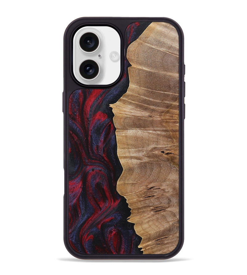 iPhone 16 Plus Wood+Resin Phone Case - Ronnie (Red, 720021)