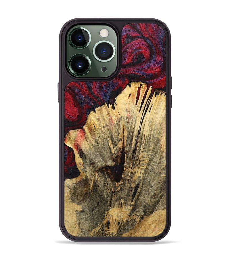 iPhone 13 Pro Max Wood+Resin Phone Case - Abby (Red, 720022)