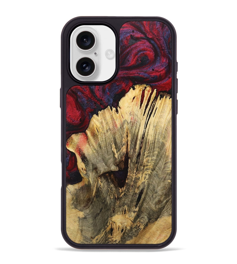 iPhone 16 Plus Wood+Resin Phone Case - Abby (Red, 720022)