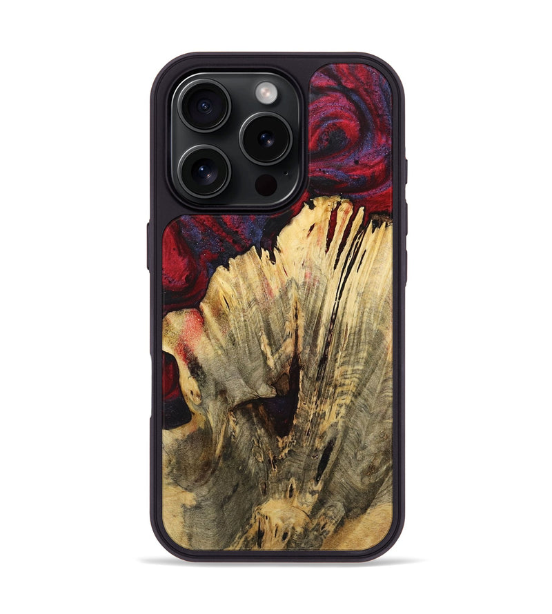 iPhone 16 Pro Wood+Resin Phone Case - Abby (Red, 720022)