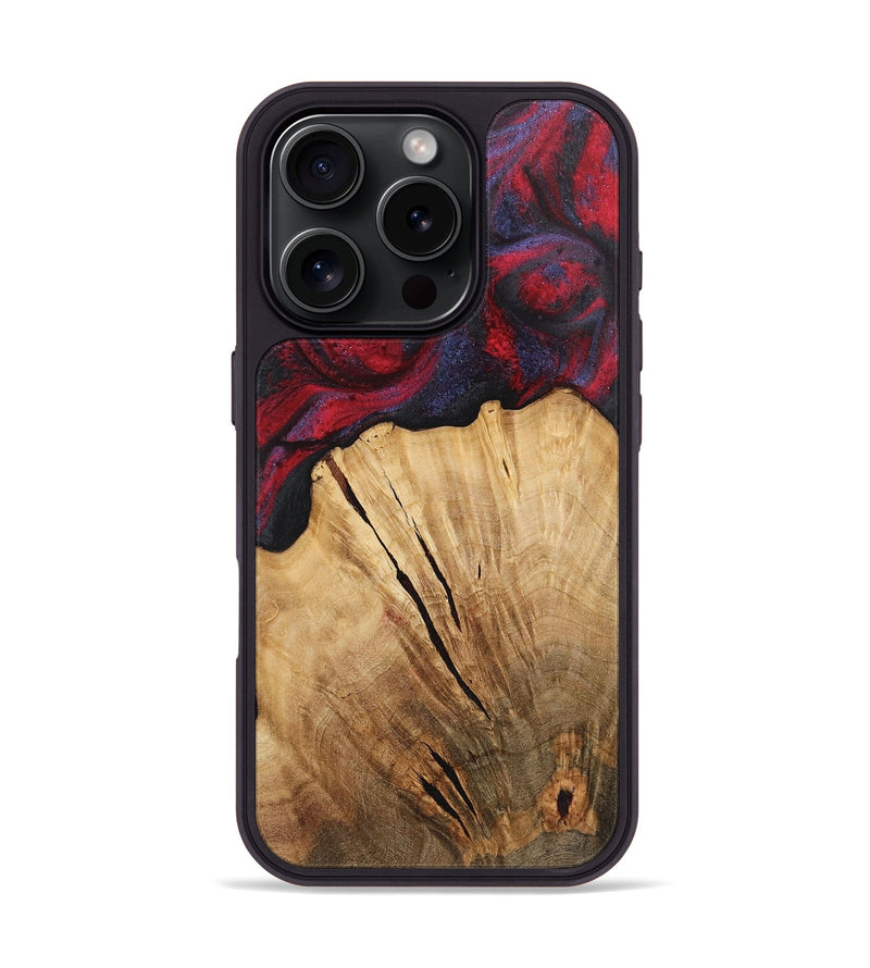 iPhone 16 Pro Wood+Resin Phone Case - Wade (Red, 720023)