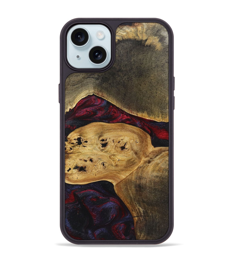 iPhone 15 Plus Wood+Resin Phone Case - Jaime (Red, 720024)