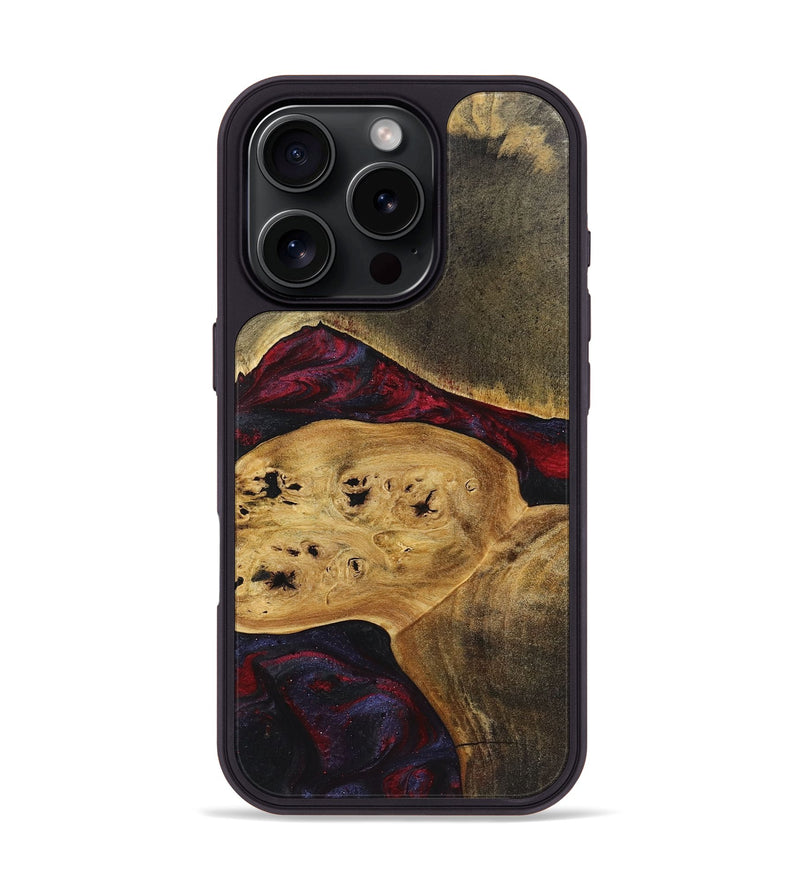 iPhone 16 Pro Wood+Resin Phone Case - Jaime (Red, 720024)