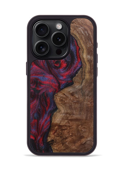 iPhone 15 Pro Wood+Resin Phone Case - Theodore (Red, 720027)