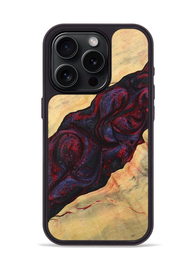 iPhone 15 Pro Wood+Resin Phone Case - Luna (Red, 720033)