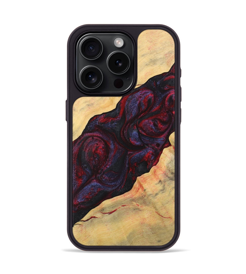 iPhone 15 Pro Wood+Resin Phone Case - Luna (Red, 720033)