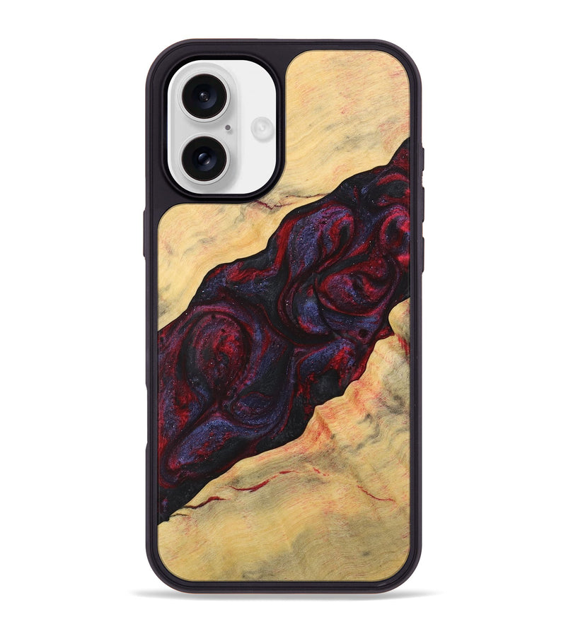 iPhone 16 Plus Wood+Resin Phone Case - Luna (Red, 720033)