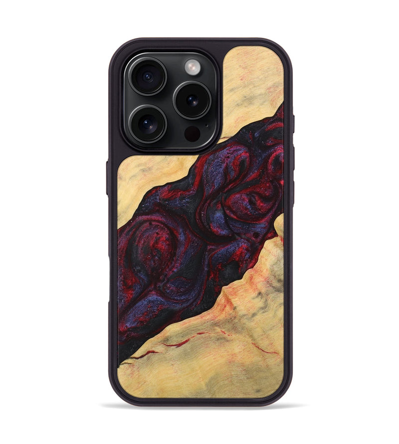 iPhone 16 Pro Wood+Resin Phone Case - Luna (Red, 720033)