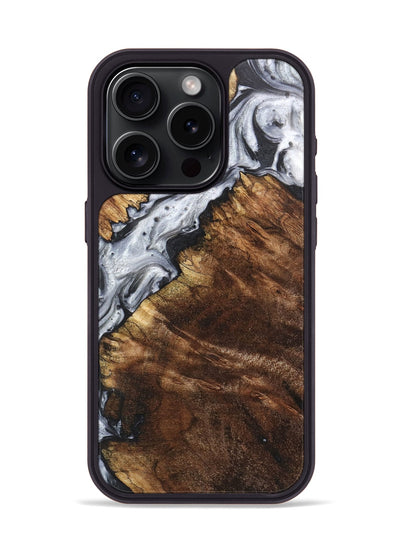 iPhone 15 Pro Wood+Resin Phone Case - Atlas (Black & White, 720034)