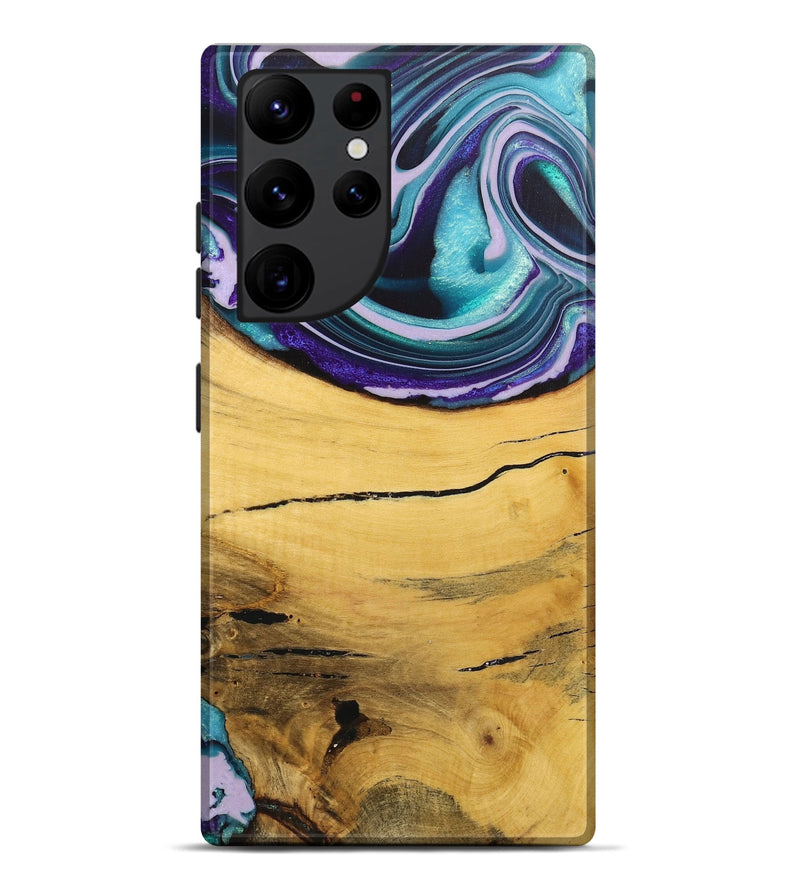 Galaxy S22 Ultra Wood+Resin Live Edge Phone Case - Dayanara (Blue, 720051)