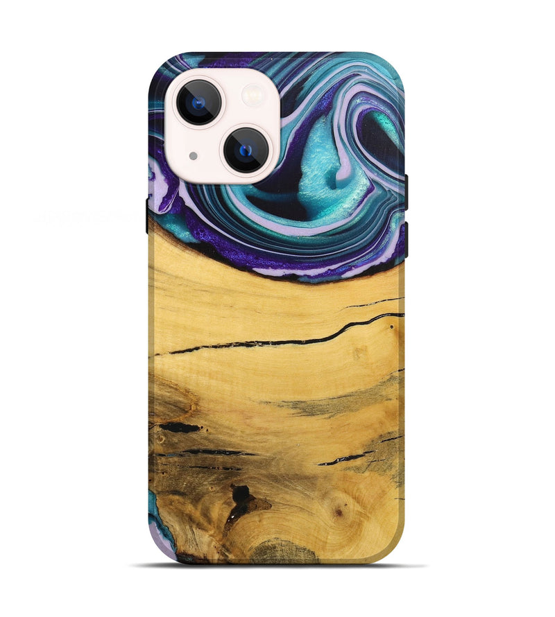 iPhone 13 Wood+Resin Live Edge Phone Case - Dayanara (Blue, 720051)