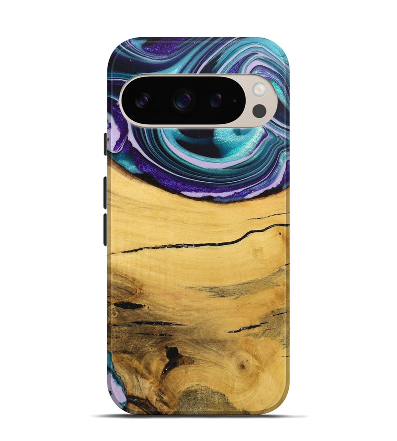 Pixel 9 Wood+Resin Live Edge Phone Case - Dayanara (Blue, 720051)