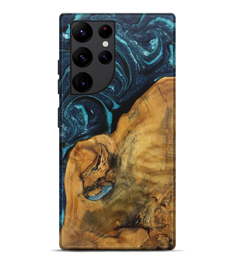 Galaxy S22 Ultra Wood+Resin Live Edge Phone Case - Dionne (Blue, 720053)