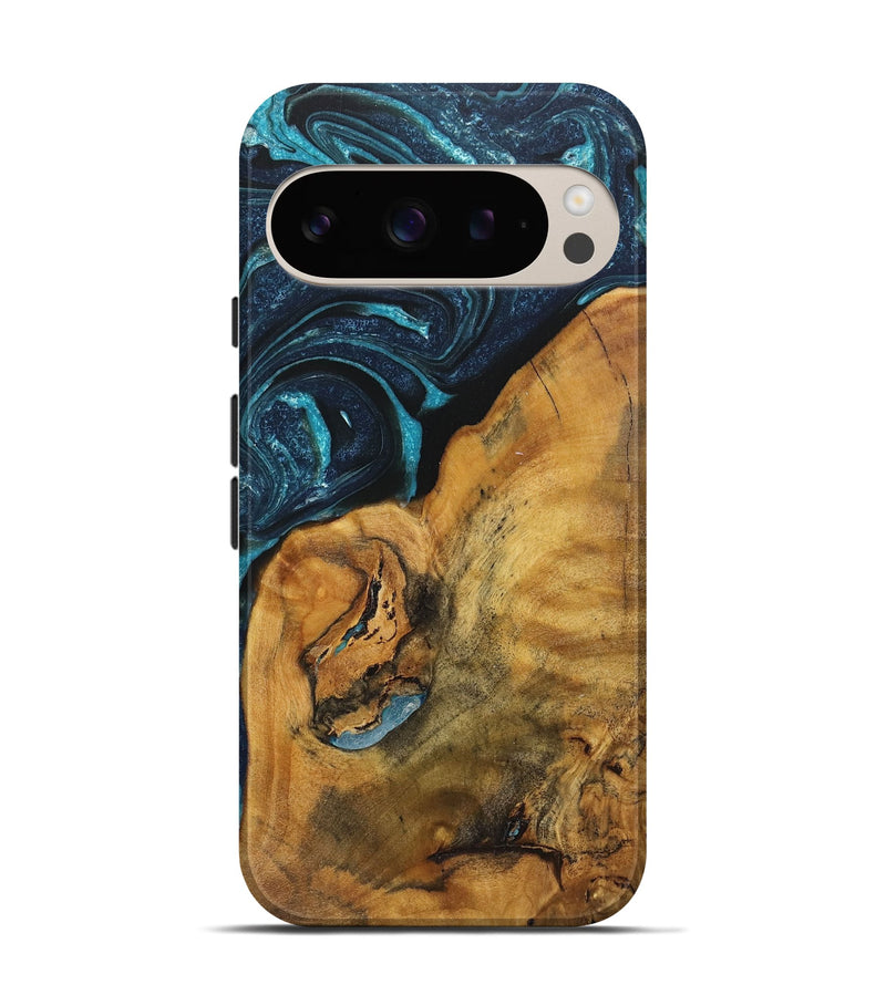 Pixel 9 Pro Wood+Resin Live Edge Phone Case - Dionne (Blue, 720053)