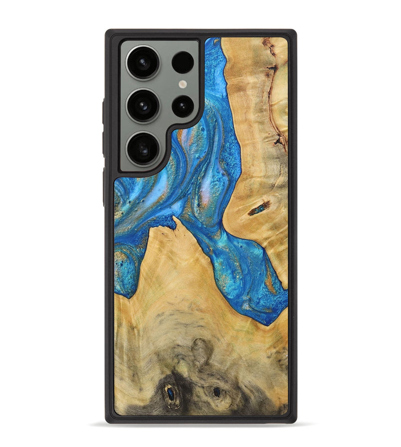 Galaxy S23 Ultra Wood+Resin Phone Case - Cairo (Teal & Gold, 720119)