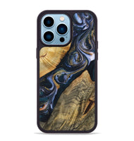 iPhone 14 Pro Max Wood+Resin Phone Case - Easton (Teal & Gold, 720125)