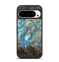 Pixel 9 Pro Wood+Resin Phone Case - Emilia (Teal & Gold, 720126)