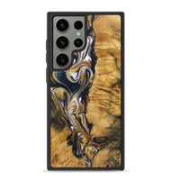 Galaxy S23 Ultra Wood+Resin Phone Case - Veronica (Teal & Gold, 720127)