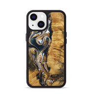 iPhone 13 Wood+Resin Phone Case - Veronica (Teal & Gold, 720127)