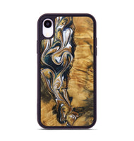 iPhone Xr Wood+Resin Phone Case - Veronica (Teal & Gold, 720127)