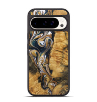 Pixel 9 Pro Wood+Resin Phone Case - Veronica (Teal & Gold, 720127)