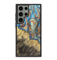 Galaxy S23 Ultra Wood+Resin Phone Case - Cecil (Teal & Gold, 720131)