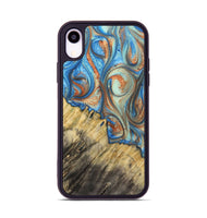 iPhone Xr Wood+Resin Phone Case - Cecil (Teal & Gold, 720131)