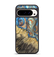 Pixel 9 Pro Wood+Resin Phone Case - Cecil (Teal & Gold, 720131)