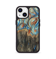 iPhone 13 Wood+Resin Phone Case - Amara (Teal & Gold, 720132)