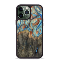 iPhone 13 Pro Max Wood+Resin Phone Case - Amara (Teal & Gold, 720132)