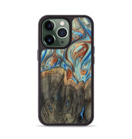 iPhone 13 Pro Wood+Resin Phone Case - Amara (Teal & Gold, 720132)