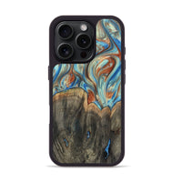 iPhone 16 Pro Wood+Resin Phone Case - Amara (Teal & Gold, 720132)