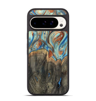 Pixel 9 Pro Wood+Resin Phone Case - Amara (Teal & Gold, 720132)