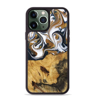 iPhone 13 Pro Max Wood+Resin Phone Case - Marisol (Teal & Gold, 720145)