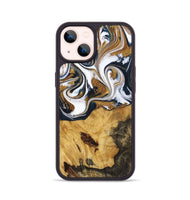 iPhone 14 Wood+Resin Phone Case - Marisol (Teal & Gold, 720145)