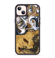 iPhone 14 Plus Wood+Resin Phone Case - Marisol (Teal & Gold, 720145)