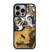 iPhone 15 Pro Max Wood+Resin Phone Case - Marisol (Teal & Gold, 720145)