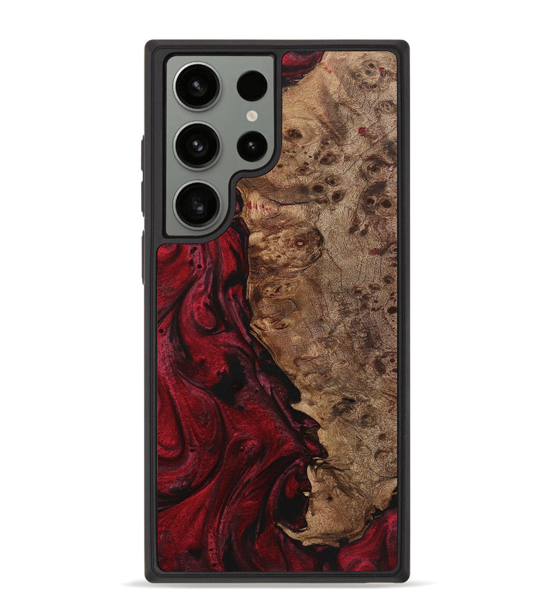 Galaxy S23 Ultra Wood+Resin Phone Case - Traci (Red, 720158)