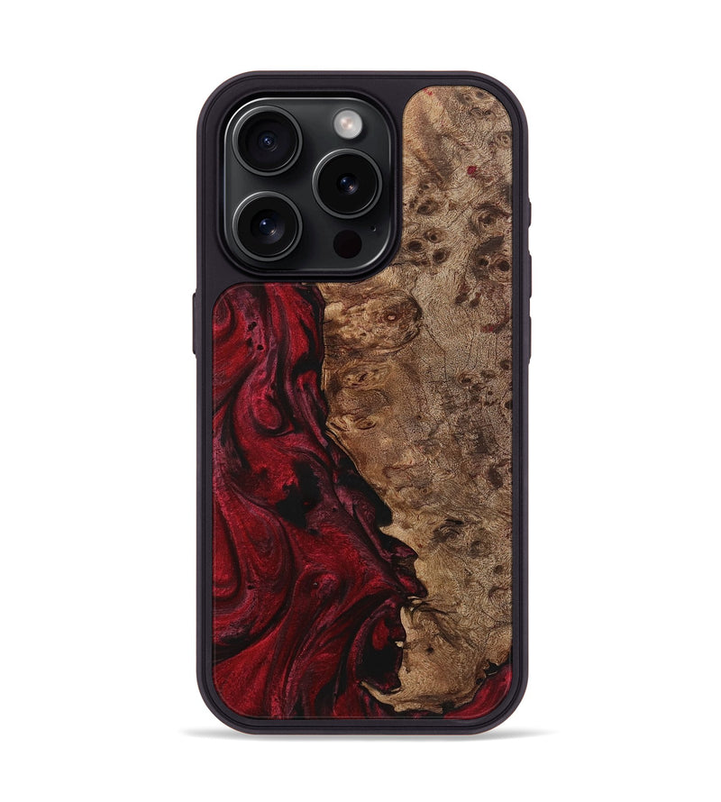 iPhone 15 Pro Wood+Resin Phone Case - Traci (Red, 720158)