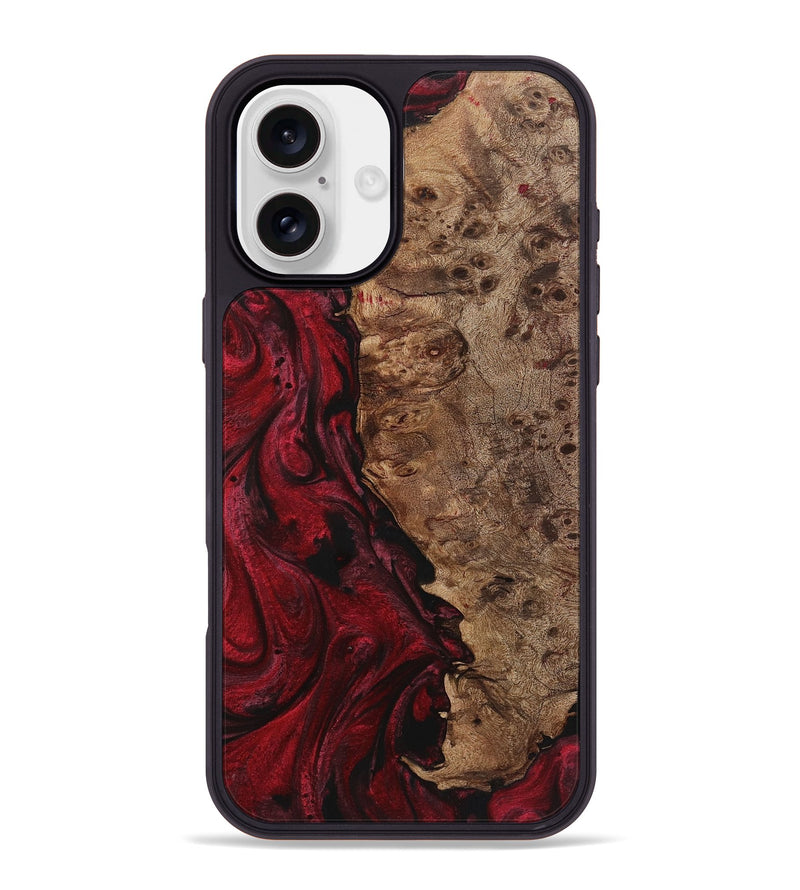 iPhone 16 Plus Wood+Resin Phone Case - Traci (Red, 720158)