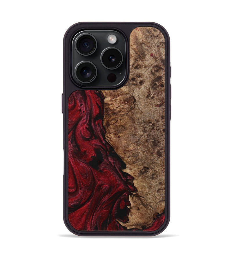 iPhone 16 Pro Wood+Resin Phone Case - Traci (Red, 720158)