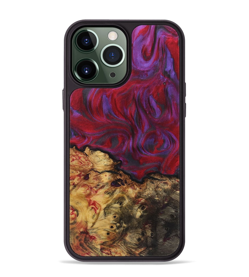 iPhone 13 Pro Max Wood+Resin Phone Case - Marcus (Red, 720161)