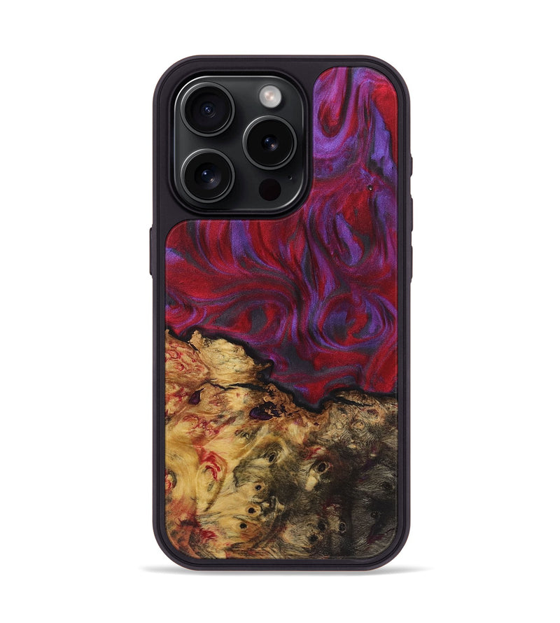 iPhone 15 Pro Wood+Resin Phone Case - Marcus (Red, 720161)