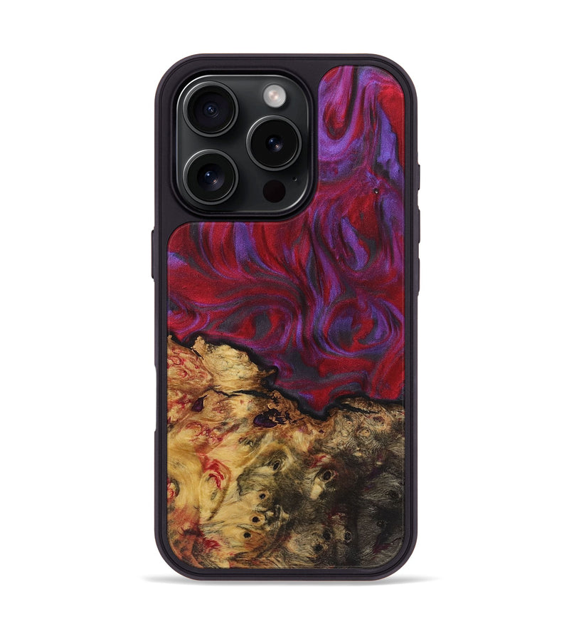 iPhone 16 Pro Wood+Resin Phone Case - Marcus (Red, 720161)