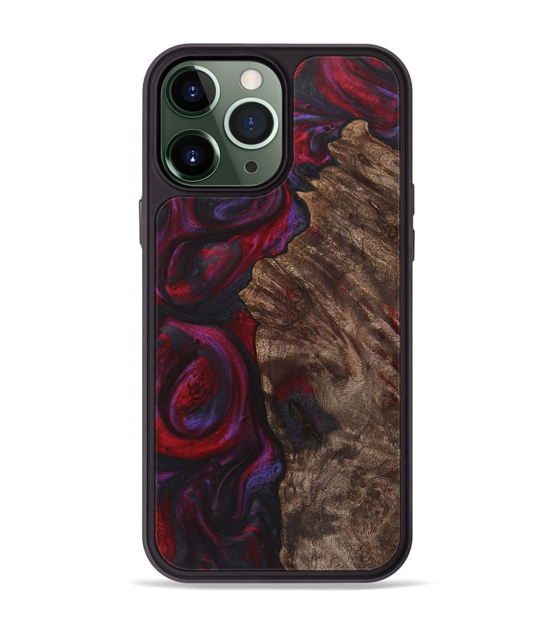 iPhone 13 Pro Max Wood+Resin Phone Case - Andrew (Red, 720164)