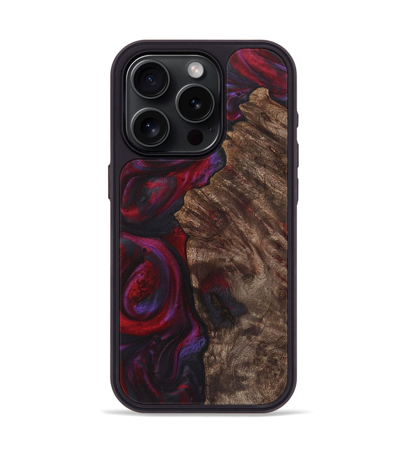 iPhone 15 Pro Wood+Resin Phone Case - Andrew (Red, 720164)