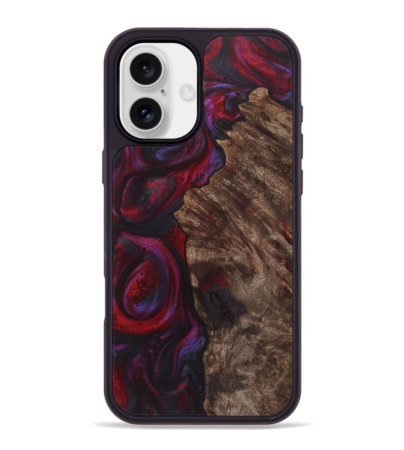 iPhone 16 Plus Wood+Resin Phone Case - Andrew (Red, 720164)