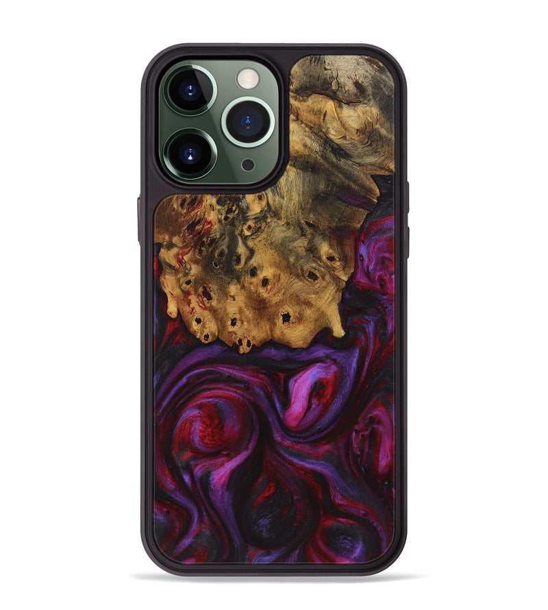 iPhone 13 Pro Max Wood+Resin Phone Case - Miranda (Red, 720166)